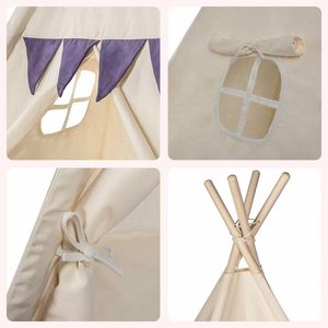 Tente <span class=keywords><strong>tipi</strong></span> <span class=keywords><strong>pour</strong></span> enfants-tente de jeu portable <span class=keywords><strong>pour</strong></span> enfants intérieur extérieur avec drapeaux décoratifs vente chaude tente de maison de bébé - Product Image 5