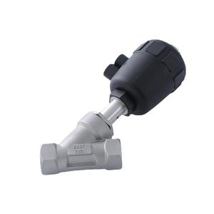 Vanne d'angle pneumatique filetée en acier inoxydable haute température, type Y, à filetage interne, haute résistance à la vapeur - Product Image 1