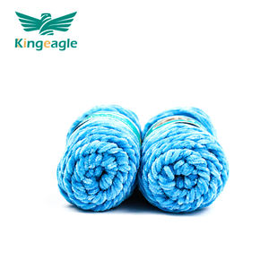 Fil à tricoter en chenille fantaisie en polyester doux bleu Kingeagle, fil à tricoter à la main - Product Image 4