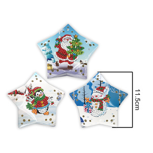 SONGWOO Pendentif lumineux personnalisé en forme de pentagramme en papier, motif dessin animé de Noël, pour <span class=keywords><strong>peinture</strong></span> diamant - Product Image 2
