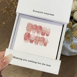 <span class=keywords><strong>Prix</strong></span> usine presse sur les <span class=keywords><strong>ongles</strong></span> rose blanc réutilisable femmes fait à la main court carré Simple français <span class=keywords><strong>faux</strong></span> <span class=keywords><strong>ongles</strong></span> avec strass - Product Image 2