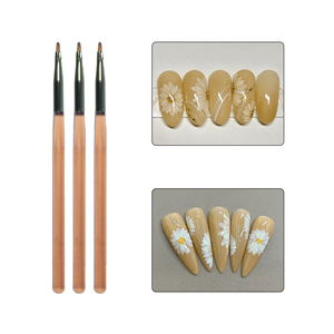 Pennello floreale per petali di Nail Art dipinto con petali 3D Manicure pennello in fibra sintetica acrilica marrone di vendita caldo - Product Image 3