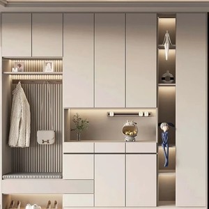 Tủ giày gỗ hiện đại hiện đại với thiết kế tiết kiệm không gian thân thiện với môi trường bền cho căn hộ gia đình biệt thự lưu trữ phòng khách - Product Image 3