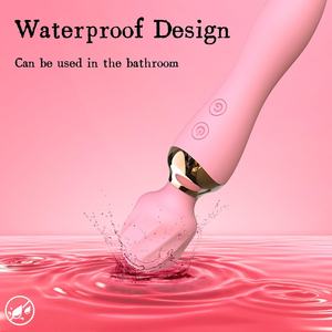 USB şarj edilebilir çift kafa gül vibratör 10 modu için sihirli değnek isıtma seks ürün için kadın g-spot mastürbasyon - Product Image 2