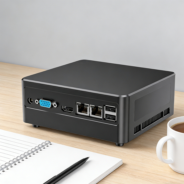 New Mini PC N100 N150 Barebone Metal Shell Industrial Control Computer Fanless Intel Core I3/i5/i7 SSD+HDD DDR3 64GB Windows