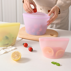 Ensemble de sacs de conservation en silicone de qualité alimentaire, étanches, hermétiques, compatibles micro-ondes, sans BPA, réutilisables, pour congélateur - Product Image 1