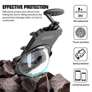 Fabricante directo Venta caliente Universal Funda de teléfono impermeable Fotografía subacuática Estuche de protección de video para esnórquel - Product Image 5
