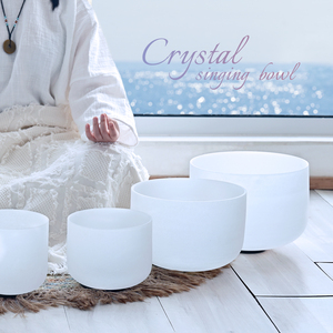 Thành Công 432Hz 440Hz mờ pha lê trắng hát Bát A B C D E F G lưu ý Bộ 7 pha lê hát bát âm thanh dụng cụ chữa bệnh - Product Image 3