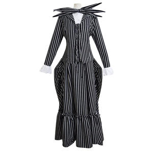 Cauchemar avant noël carnaval noir et blanc rayure tenue adulte enfant Halloween <span class=keywords><strong>Jack</strong></span> <span class=keywords><strong>Skellington</strong></span> <span class=keywords><strong>Sally</strong></span> Cosplay Costume - Product Image 6