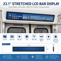 Pantalla LCD Ultra Delgada de 23 Pulgadas con Barra Extensible, Señalización Digital con Gestión Remota Android CMS para Publicidad en Estantes de Tiendas