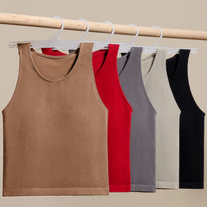 Wholesale Custom Logo Ladies Vest Cotton Ribbed das Mulheres Top de Colheita Feminina Colheita Sem Mangas Com Peito Pad - Product Image 4