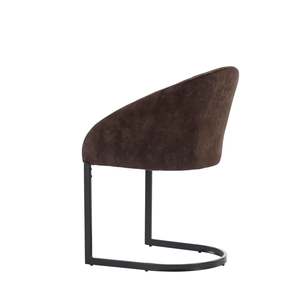 Nordic OEM Mobilier de maison moderne et contemporain Ensemble de salle à manger de luxe <span class=keywords><strong>Fauteuil</strong></span> de salle à manger en cuir avec bras incliné arrière Emery Barrel - Product Image 3