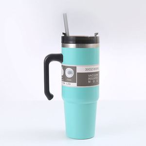 Gobelet de voyage isotherme en acier inoxydable de 20 oz avec poignée et paille, idéal pour la voiture et diverses occasions - Product Image 5
