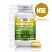 Capsules de mélange de berbérine Rainwood OEM, capsules de complexe de chlorhydrate de berbérine, de quercétine et de resvératrol