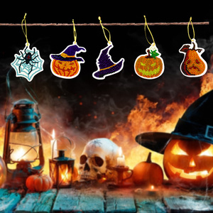 DIY diamante <span class=keywords><strong>pintura</strong></span> 10 piezas <span class=keywords><strong>Halloween</strong></span> colgante completo taladro especial en forma de diamante calabaza <span class=keywords><strong>araña</strong></span> fantasma ornamento Kits - Product Image 3