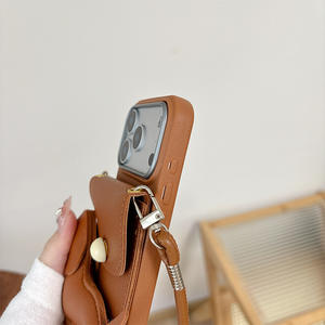 小狗钱包卡座挂绳手机外壳适用于iPhone 17 Pro Max商务时尚设计女性iPhone外壳适用于16 15 14 Plus - Product Image 4