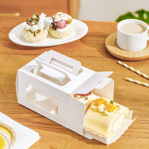Cajas transparentes para llevar para rollos de pastel en rodajas, cortes de panadería, postres suizos, mousse y Mille-Feuille - Product Image 4