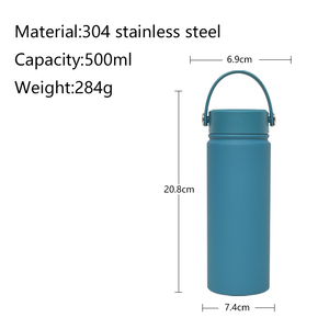 Nuevo Diseño 2026, Botella Deportiva de Acero Inoxidable de 500 ml (17 oz), Boca Ancha, Asa Portátil, Aislamiento al Vacío, Termo - Product Image 2