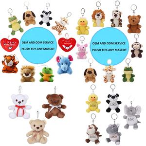 Personalisierter Maßgefertigter Plüsch Mini Teddybär Schlüsselanhänger Modischer Niedlicher Stofftier-Spielzeug Elch Plüsch-Schlüsselanhänger - Product Image 3