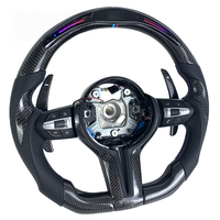 Volant sport en fibre de carbone véritable avec affichage LED de vitesse et régime moteur, populaire pour BMW 320i 335i E90 E91 E92 E93 M3 Série 3