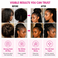 Gel capillaire hydratant bio à base d'eau avec tenue extra forte, anti-frisottis, parfum fraise, pour tresses, locks et twists – Étiquette personnalisée