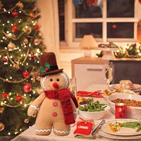 Ensemble de 2 poupées en peluche en forme d'homme en pain d'épices, couple Monsieur et Madame Pain d'épices, décorations en peluche pour la table de Noël, décoration de la maison
