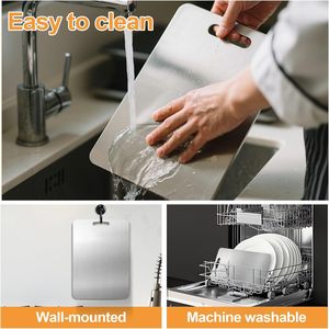 مجموعة ألواح تقطيع للمطبخ من التيتانيوم النقي 100٪ درجة GR1 مكونة من 3 أحجام (13×9، 14×10، 18×12 بوصة) صالحة للطعام سهلة التنظيف ومقاومة للروائح - Product Image 5