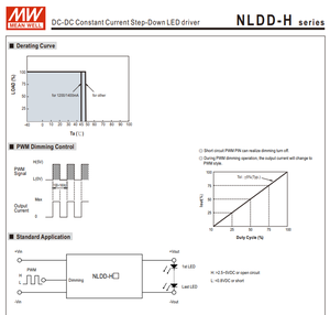 MEAN WELL NLDD-1200H 60W 1200mA 6‑46VDC DC-DC Driver LED à courant constant abaisseur de tension 10‑56VDC Type à broches d'entrée - Product Image 4