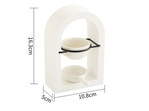 Brûleur d'huiles essentielles en céramique pour aromathérapie, chauffe-cire en bois, diffuseur d'arômes parfum bois de santal, porte-encens - Product Image 6