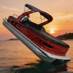 Bateau ponton sportif certifié CE avec télécommande, toit arqué, canapé de luxe, coque en aluminium, moteur 300 CV – Loisirs, vitesse, <span class=keywords><strong>passion</strong></span> - Product Image 1