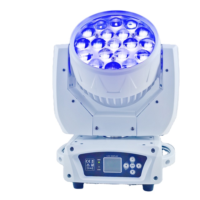 Aura 19x15W LED Zoom Wash Moving Light RGBW 3in1 8-50 Degree Zoom Angle Ra95 CRI IP33 Stage Moving Head Lights
