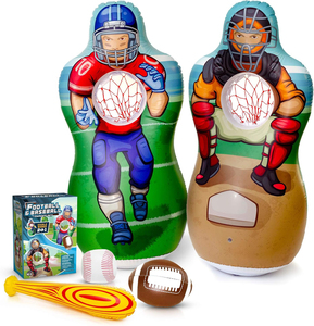 Cible gonflable double face de 1,5 m pour baseball et football, sac de frappe robuste et souple pour jeux de lancer amusants, idéal pour les fêtes d'enfants en extérieur - Product Image 1