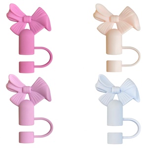 Bonito Tapón de Silicona Reciclable de 10mm con Diseño de Lazo para Pajitas, Accesorios para Vasos con Tapón Antipolvo, Accesorios para Bebidas para Vasos de Agua y Bares - Product Image 6