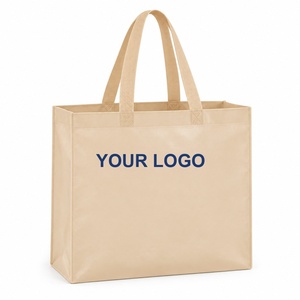 Bolsa de tela no tejida laminada brillante con impresión a todo color, base tipo caja, 32x38x12cm, logotipo personalizado, para eventos comerciales, venta al por mayor - Product Image 5