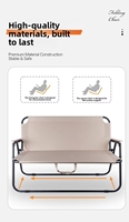 Banc de jardin d'extérieur haut de gamme en acier à haute teneur en carbone, pliable, pour deux personnes, mobilier de camping portable