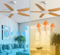 Ventilateur de plafond LED moderne et simple, à fréquence variable, en fer, avec télécommande, pour usage domestique, commercial, restaurant et salon, résistant aux vents forts