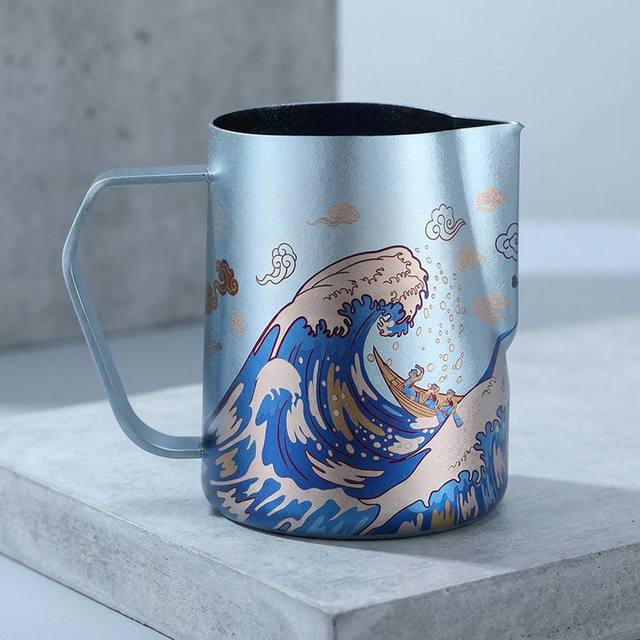 Titanium 600ML Milk Jug Anti-drip Professional Barista Coffee Frothing Pitcher with Customizable Logo for Latte Art
