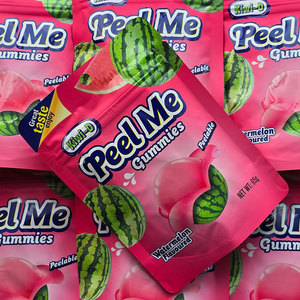 Bonbons gélifiés 4D saveur pêche, mangue et fraise, à peler, avec centre fourré, vente en gros, emballage en vrac - Product Image 5