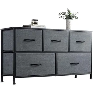 Factory Direct Wooden Gray Fabric Drawer Storage Cabinet Chest Of Drawers For Living Room