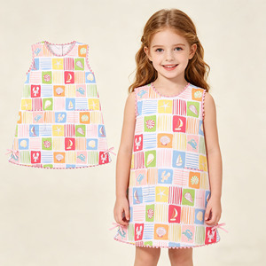 Vestido de Verano Personalizado para Niñas Pequeñas, Estilo Casual con Falda en Línea A, Conjuntos de Blusa y Falda para Niñas, Ropa para Hermanas - Product Image 1