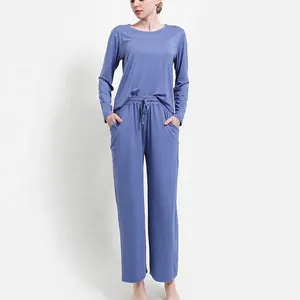 Wholesale Stock Women Pajamas 2pcs Set Cotton Loungewear Womens