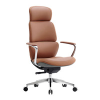 Vente en gros de chaises de bureau modernes pivotantes à haut dossier en cuir véritable