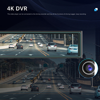 Caméra embarquée Podofo 10,99'' HD double objectif 4K DVR sans fil Carplay/Android Auto IPS WIFI avec vision nocturne, caméras avant/arrière