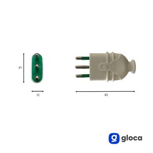 Gloca 5x Prise volante professionnelle 16A 2P+T blanche mâle norme italienne 250V - Product Image 3