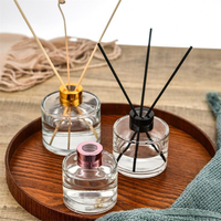 Emballage vide décoratif de qualité supérieure Rond Clair Parfum Reed 50ml 100ml 120ml Diffuseur Bouteille avec bouchons