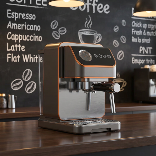 Factory Wholesale Espresso Machines Profesional Stainless Steel Coffee Machine with Steam Milk Frother for Cappuccino, Latte