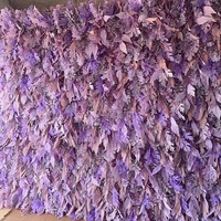 Décoration de scène de mariage Affichage de fleurs Tissu violet 5d 8ft X 8ft Roll up Flower Wall