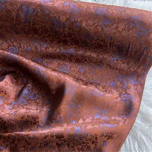 قماش جاكار الحريري العضوي الساحر التنين الصيني التقليدي الشهير 28m/m 114cm للملابس والسراويل والقمصان - Product Image 1