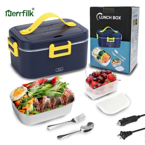 Herrfilk, fiambrera eléctrica multifuncional, calentador de alimentos, fácil de limpiar, fiambrera eléctrica a prueba de fugas de 75W para coche, camión, hogar - Product Image 1
