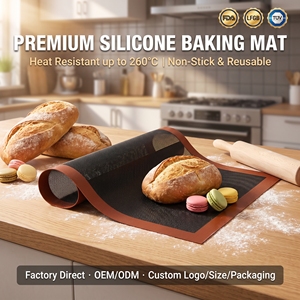 Tapete de Silicona Perforado Certificado por la FDA, Tapete Antiadherente para Hornear <span class=keywords><strong>Pan</strong></span>, Tapete de Malla para Panadería con Logotipo Personalizado, Revestimiento para Horno Resistente al Calor - Product Image 2